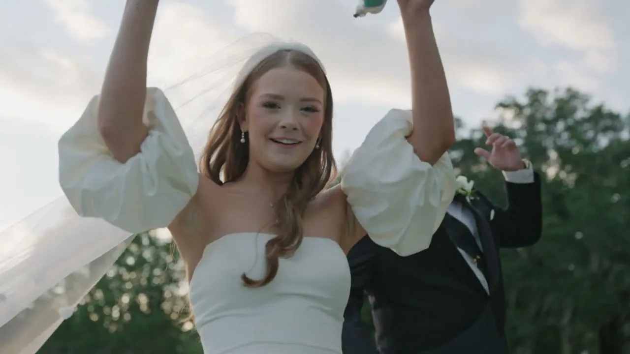 Frame from a Tallahassee wedding film covering photo, video and photo booth services